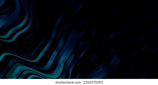 Azul oscuro, plantilla vectorial verde con líneas irregulares. Ilustración brillante con arcos circulares gradientes. Patrón de folletos y folletos sobre actividades empresariales