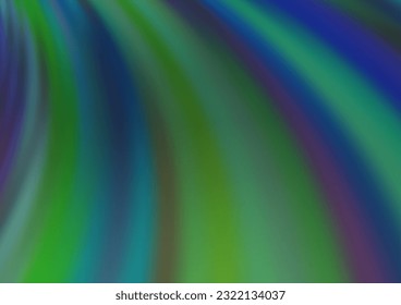 Dark Blue, Green vector template with bent ribbons. Blurred geometric sample with gradient bubbles.  Pattern for your business design.