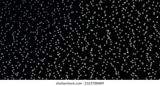 Dark Blue, Green vector template with neon stars. Blur decorative design in simple style with stars. Theme for cell phones.