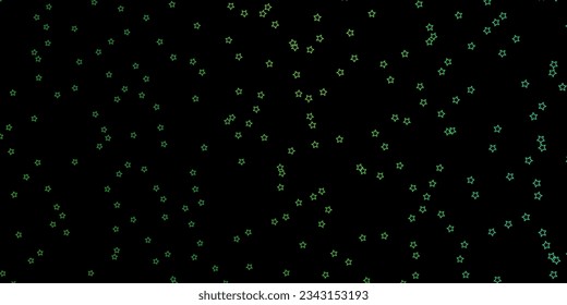 Dark Blue, Green vector template with neon stars. Colorful illustration with abstract gradient stars. Design for your business promotion.
