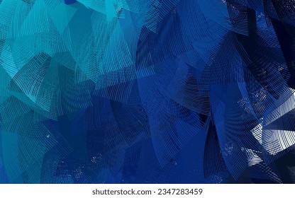 Dark Blue, Green vector template with chaotic shapes. Decorative design in abstract style with random forms. Modern design for your business card.
