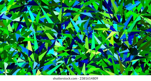 Dark Blue, Green vector template with crystals, triangles. Beautiful illustration with triangles in nature style. Simple design for your web site.