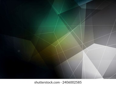 Dark Blue, Green vector template with crystals, triangles. Triangles on abstract background with colorful gradient. Elegant design for wallpapers.
