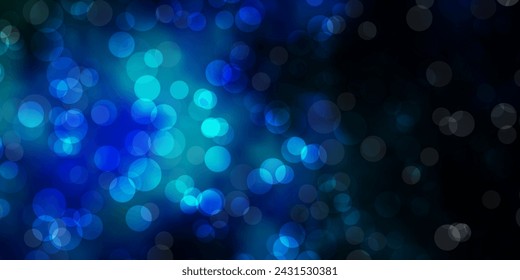 Dark Blue, Green vector template with circles. Glitter abstract illustration with colorful drops. Pattern for wallpapers, curtains.