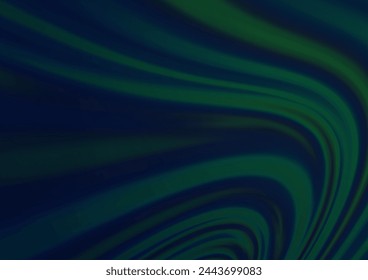 Azul oscuro, plantilla de vector verde con líneas abstractas. Ilustración geométrica creativa en estilo de mármol con degradado. Diseño de mármol para su sitio web.