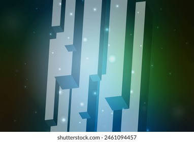 Azul oscuro, Plantilla de Vector verde con rombo. Ilustración abstracta moderna con rectángulos coloridos. Patrón para anuncios comerciales, folletos, folletos