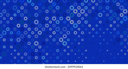 Dark blue, green vector template with flu signs. Colorful abstract illustration with gradient medical shapes. Simple design against epidemic information.