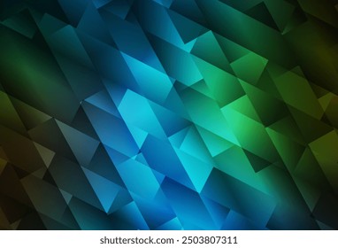 Dunkelblau, grüne Vektorvorlage mit Rhombus. Abstrakte, glitzernde Illustration mit rechteckigen Formen. Muster für Werbung, Broschüren, Broschüren