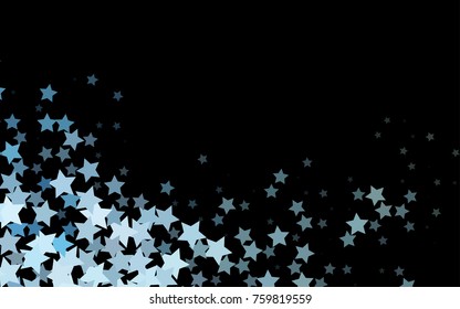 Dark Blue, Green vector template with sky stars. Blurred decorative design in simple style with stars. The pattern can be used for wrapping gifts.