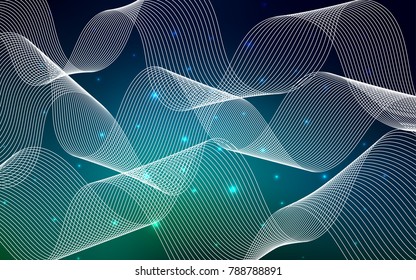 Dark Blue, Green vector template with carnival confetti. Modern geometrical abstract illustration with carnival ribbons. The template can be used as a background for postcards.