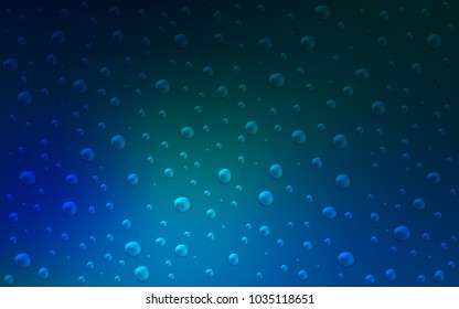 Dark Blue, Green vector texture with disks. Illustration with set of shining colorful abstract circles. Completely new template for your brand book.
