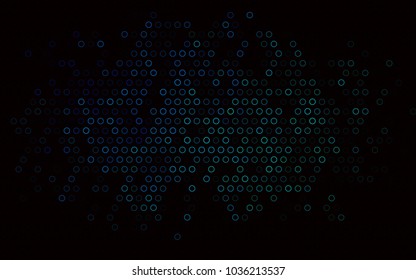 Dark Blue, Green vector  texture with disks. Glitter abstract illustration with blurred drops of rain. Beautiful design for your business natural advert.
