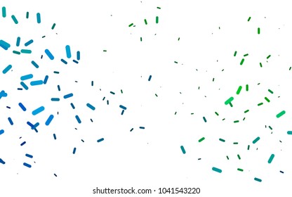 Dark Blue, Green vector texture with colored capsules. Glitter abstract illustration with colored sticks. The template can be used as a background.