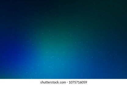 Dark Blue, Green vector texture with milky way stars. Space stars on blurred abstract background with gradient. Pattern for astrology websites.