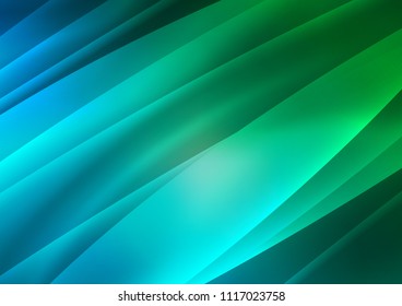 Dark Blue, Green vector texture with colored lines. Lines on blurred abstract background with gradient. Smart design for your business advert.