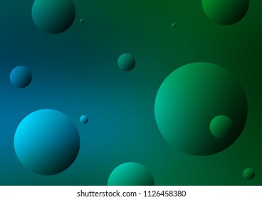Dark Blue, Green vector texture with disks. Glitter abstract illustration with blurred drops of rain. New design for ad, poster, banner of your website.
