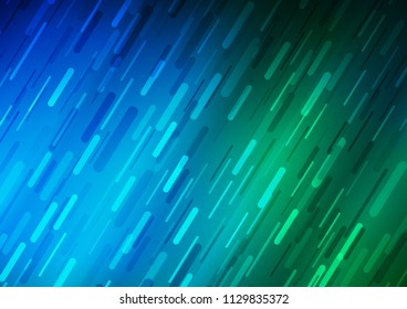Dark Blue, Green vector texture with colored lines. Shining colored illustration with narrow lines. The pattern can be used for busines ad, booklets, leaflets