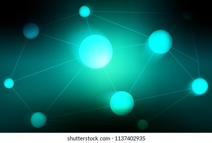 Dark Blue, Green vector texture with disks, lines. Abstract illustration with colorful discs and triangles. Pattern can be used as texture of wallpapers.