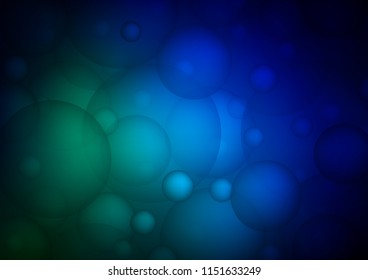 Dark Blue, Green vector texture with disks. Beautiful colored illustration with blurred circles in nature style. New design for ad, poster, banner of your website.