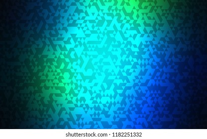 Dark Blue, Green vector texture in triangular style. Glitter abstract illustration with triangular shapes. Pattern for commercials.