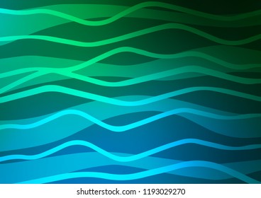 Dark Blue, Green vector texture with colored lines. Shining colored illustration with narrow lines. The pattern can be used for busines ad, booklets, leaflets