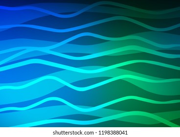 Dark Blue, Green vector texture with colored lines. Modern geometrical abstract illustration with staves. The template can be used as a background.