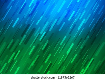 Dark Blue, Green vector texture with colored lines. Lines on blurred abstract background with gradient. Best design for your ad, poster, banner.