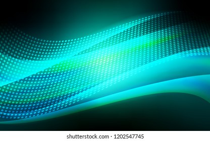 Dark Blue, Green vector texture with disks, lines. Design with connection of dots and lines on colorful background. Template for business cards, websites.
