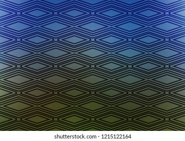Dark Blue, Green vector texture with lines, rhombuses. Colorful decorative design in simple style with lines, rhombuses. Smart design for your business advert.
