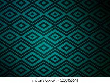 Dark Blue, Green vector texture with lines, rhombuses. Colorful decorative design in simple style with lines, rhombuses. Pattern for business booklets, leaflets.