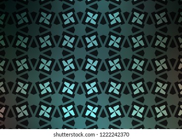Dark Blue, Green vector texture in poly style with cubes. Lines, rhombus with colorful gradient. Pattern for busines ad, booklets, leaflets