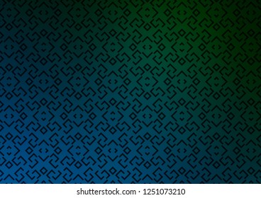 Dark Blue, Green vector texture with colored lines. Decorative shining illustration with lines on abstract template. Pattern for business booklets, leaflets.