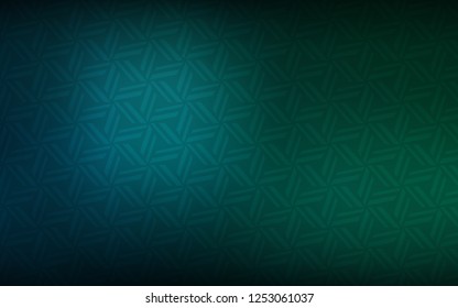Dark Blue, Green vector texture with triangular style. Triangles on abstract background with colorful gradient. Modern template for your landing page.
