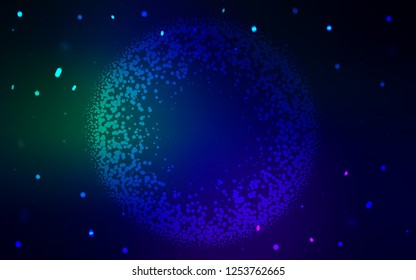 Dark Blue, Green vector texture with disks. Glitter abstract illustration with blurred drops of rain. Pattern for textures of wallpapers.