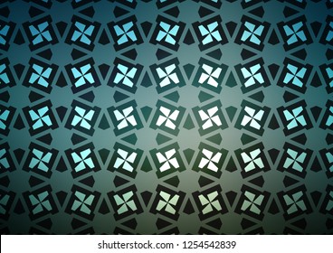 Dark Blue, Green vector texture in poly style with cubes. Glitter abstract illustration with squares, lines. Pattern can be used for websites.