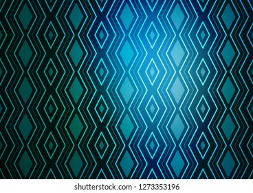 Dark Blue, Green vector texture with lines, rhombuses. Colorful decorative design in simple style with lines, rhombuses. Pattern for websites, landing pages.