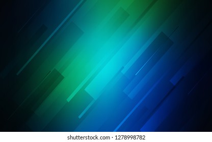 Dark Blue, Green vector texture with colored lines. Lines on blurred abstract background with gradient. The pattern for ad, booklets, leaflets.