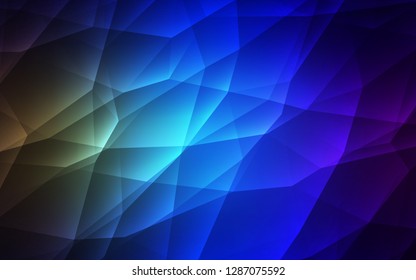 Dark Blue, Green vector texture with triangular style. Illustration with set of colorful triangles. Pattern for commercials.