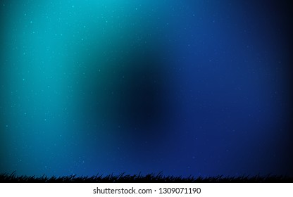 Dark Blue, Green vector texture with milky way stars. Blurred decorative design in simple style with galaxy stars. Best design for your ad, poster, banner.