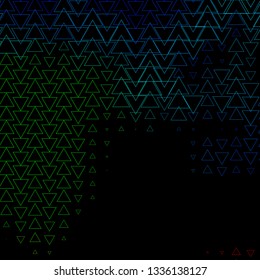 Dark Blue, Green vector texture with lines, triangles. Modern gradient illustration with colorful triangles. Template for wallpapers.