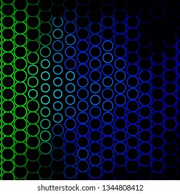 Dark Blue, Green vector texture with circles. Abstract decorative design in gradient style with bubbles. Design for your commercials.