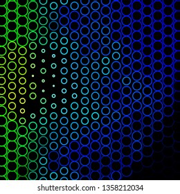 Dark Blue, Green vector texture with circles. Colorful illustration with gradient dots in nature style. Pattern for wallpapers, curtains.