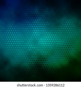 Dark Blue, Green vector texture with circles. Illustration with set of shining colorful abstract spheres. Pattern for business ads.