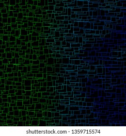 Dark Blue, Green vector texture in rectangular style. Abstract gradient illustration with rectangles. Design for your business promotion.