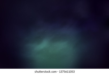 Dark Blue, Green vector texture with milky way stars. Modern abstract illustration with Big Dipper stars. Template for cosmic backgrounds.