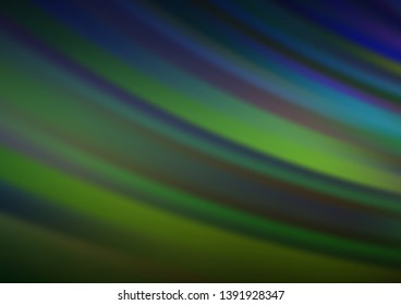 Dark Blue, Green vector texture with colored lines. Lines on blurred abstract background with gradient. Best design for your ad, poster, banner.
