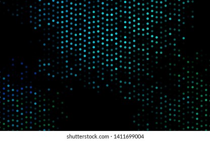 Dark Blue, Green vector texture with disks. Beautiful colored illustration with blurred circles in nature style. Template for your brand book.