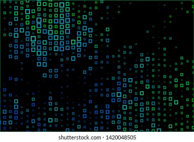 Dark Blue, Green vector texture in rectangular style. Abstract gradient illustration with rectangles. The template can be used as a background.