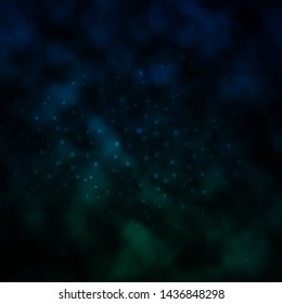 Dark Blue, Green vector texture with beautiful stars. Colorful illustration in abstract style with gradient stars. Theme for cell phones.