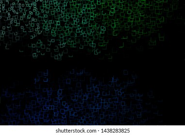 Dark Blue, Green vector texture in rectangular style. Beautiful illustration with rectangles and squares. Pattern for commercials.